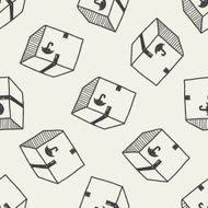 shipping box doodle seamless pattern background N10