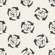 shipping box doodle seamless pattern background N11