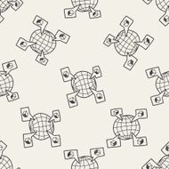 shipping box doodle seamless pattern background N12