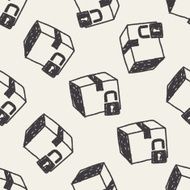 shipping box doodle seamless pattern background N13