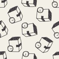 shipping box doodle seamless pattern background N16