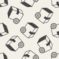 shipping box doodle seamless pattern background N17