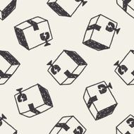 shipping box doodle seamless pattern background N18