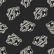 shipping box doodle seamless pattern background N22