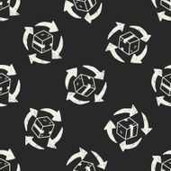 shipping box doodle seamless pattern background N23