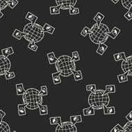 shipping box doodle seamless pattern background N24