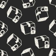shipping box doodle seamless pattern background N25