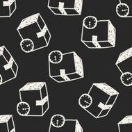 shipping box doodle seamless pattern background N28
