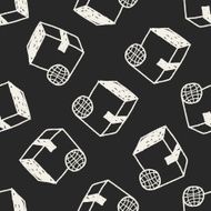 shipping box doodle seamless pattern background N29