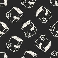 shipping box doodle seamless pattern background N31