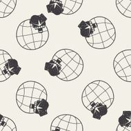 shipping doodle seamless pattern background