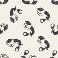 shipping location doodle seamless pattern background