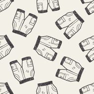 short pant doodle seamless pattern background