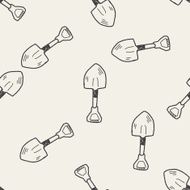 shovel doodle seamless pattern background N5