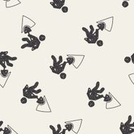 shovel doodle seamless pattern background N6