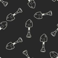 shovel doodle seamless pattern background N7