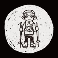 skiing doodle N6