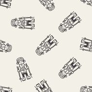 skiing doodle seamless pattern background