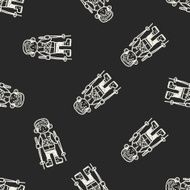 skiing doodle seamless pattern background N2