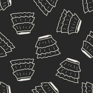 skirt doodle seamless pattern background N7