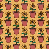 Seamless Cartoon Sunflower Background