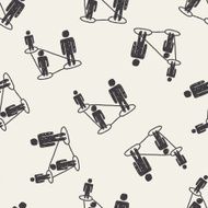 social link doodle seamless pattern background N2