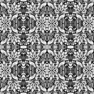 Vector Seamless Abstract Black and White Tribal Pattern N57