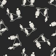 social link doodle seamless pattern background N6