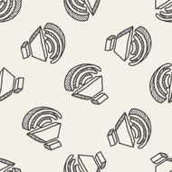 sound doodle seamless pattern background
