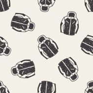 sport coat doodle seamless pattern background