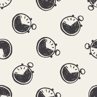 stopwatch doodle seamless pattern background N2