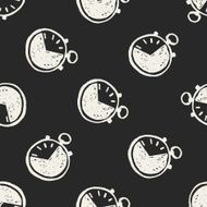 stopwatch doodle seamless pattern background N3