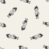 teacher doodle seamless pattern background