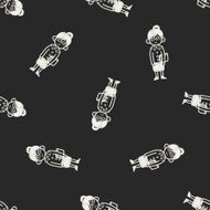 teacher doodle seamless pattern background N2