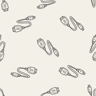 usb doodle seamless pattern background