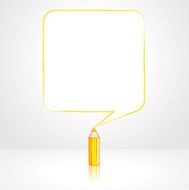 Yellow Pencil Drawing Smooth Square Speech Balloon