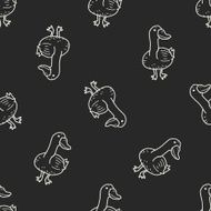 duck doodle seamless pattern background N2