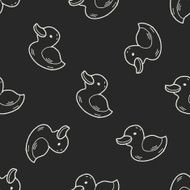 duck doodle seamless pattern background N3