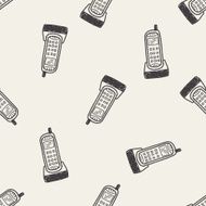telephone doodle seamless pattern background N2