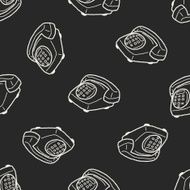 telephone doodle seamless pattern background N3
