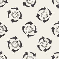 time doodle seamless pattern background