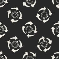 time doodle seamless pattern background N2