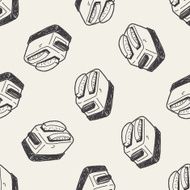 toaster doodle seamless pattern background