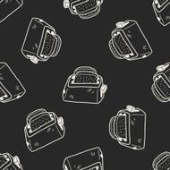 toaster doodle seamless pattern background N2