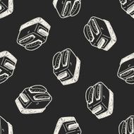toaster doodle seamless pattern background N3