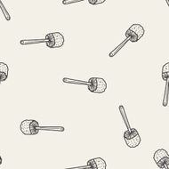 toilet brush doodle seamless pattern background