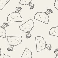 trash bag doodle seamless pattern background