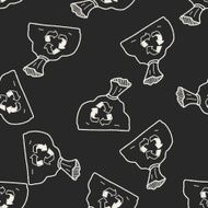 trash bag doodle seamless pattern background N4