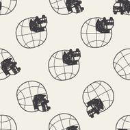 truck shipping doodle seamless pattern background