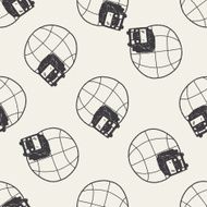 truck shipping doodle seamless pattern background N2
